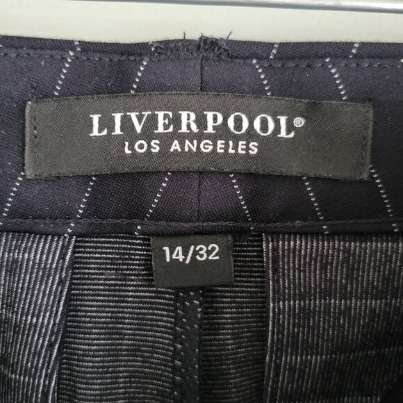 Liverpool Women’s Pinstripe Navy Blue Stretch Pants Size 14/32 - Picture 7 of 12